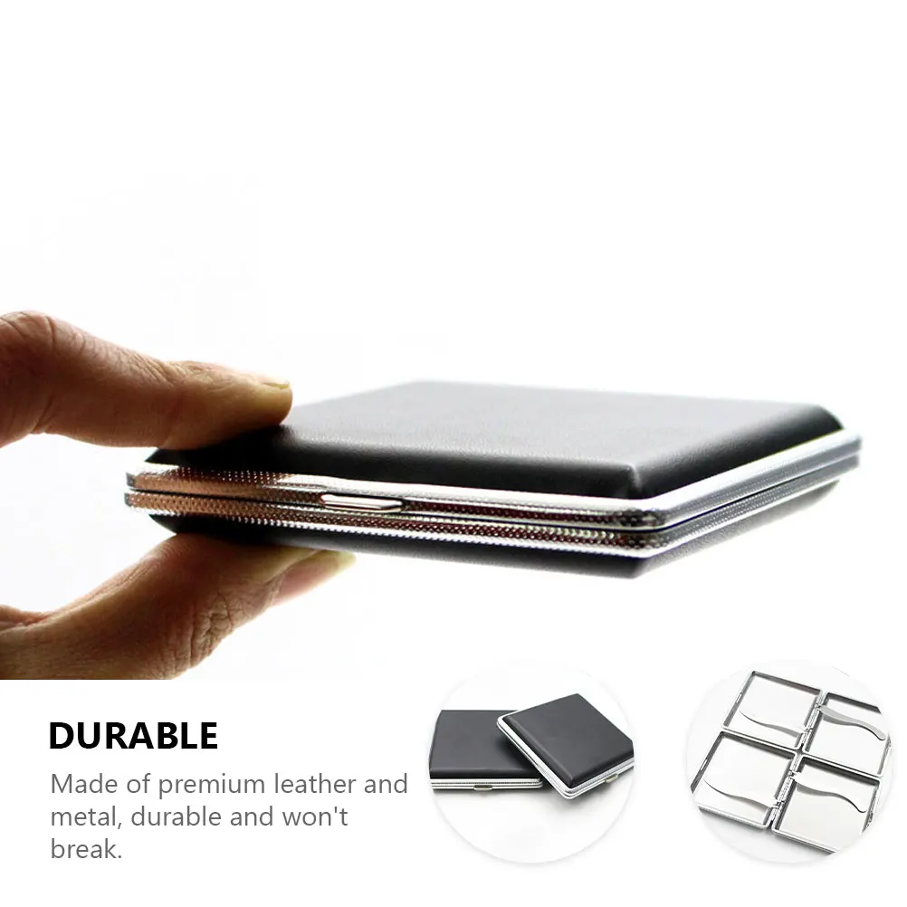

Metal Cigarette Case Durable Storage Black Holder Men Carrying Box Protect Moisture Crush Portable Gift