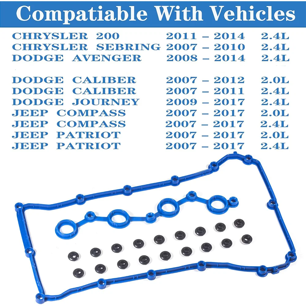 Valve cover gasket FOR CHRYSLER 200 DODGE AVENGER CALIBER FIAT JEEP COMPASS PATRIOT 2.0L 2.4L 2.0 2.4 L T L4 GAS 06-17 VS50698R