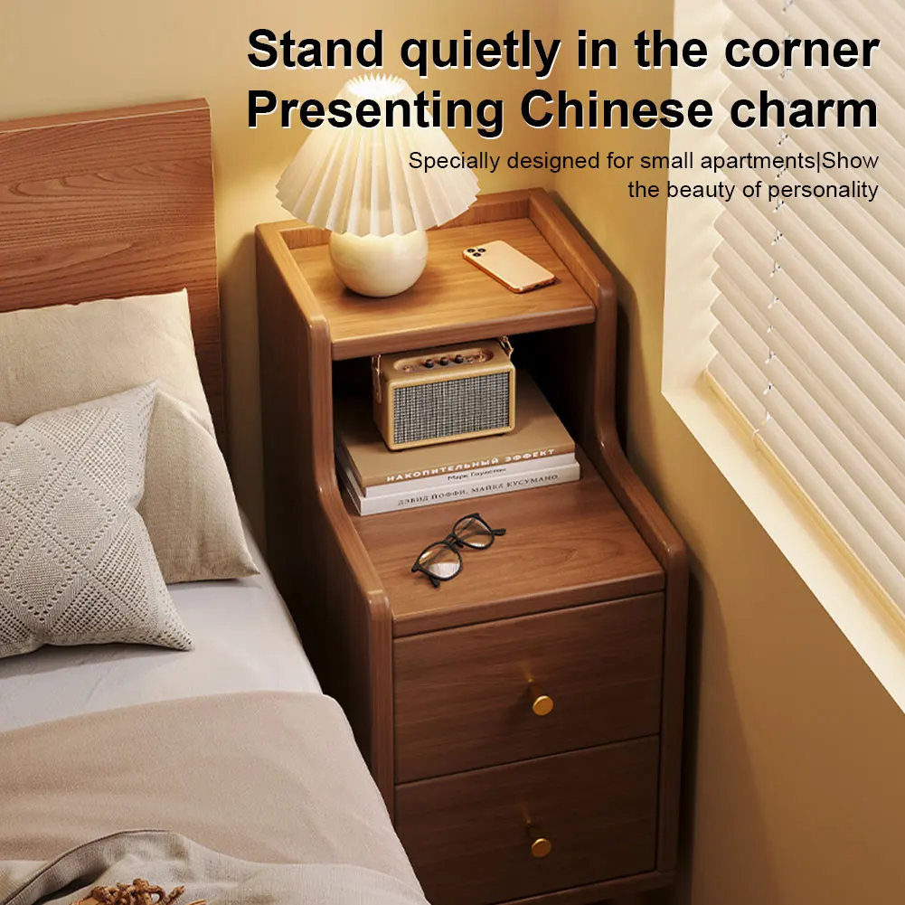 Ultra-Narrow Wooden Nightstand 2