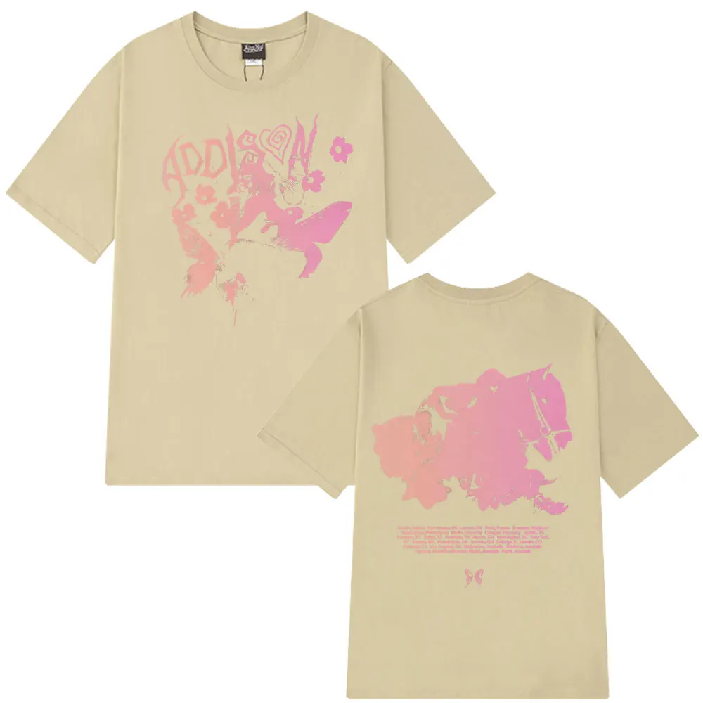 أديسون راي 2025-2026 جولة خمر الجرافيك تي شيرت الرجال النساء جماليات الموضة تي شيرت قصيرة الأكمام القطن Harajuku تي شيرت #5