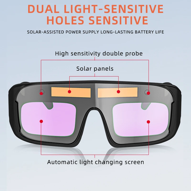 แว่นตางานเชื่อมพลังงานแสงอาทิตย์อัตโนมัติ Dimming Professional Pelindung Mata PC แว่นตาเชื่อม Anti-Glare แว่นนิรภัย