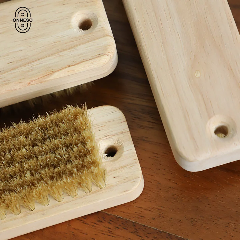 Laundry brush Pig hair and Rubber wood Cleaning brush Household Soft bristle Multifunctional cleaning tools