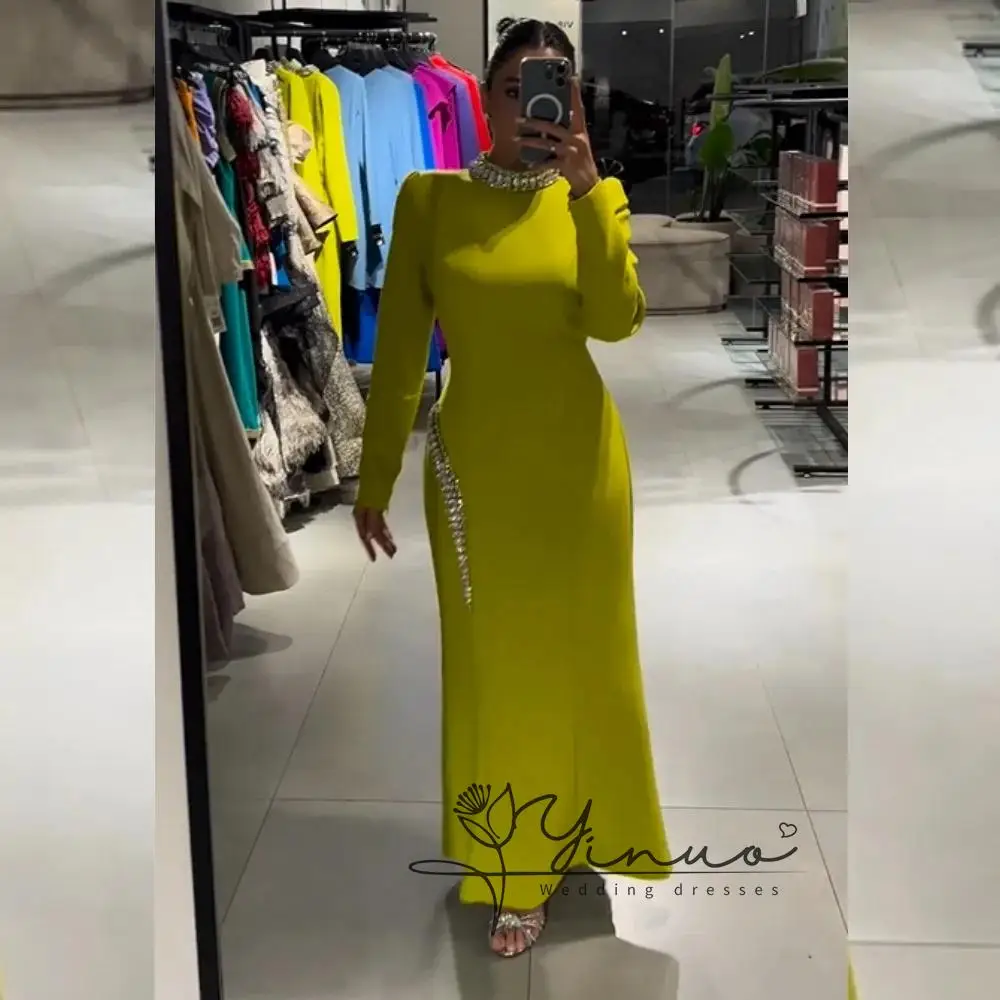 

customized Rhinestone Clubbing Sheath O-Neck Bespoke Occasion Gown Midi es2025