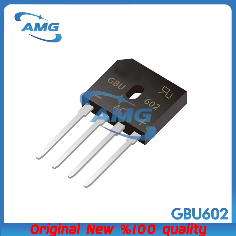 10PCS GBU602 GBU rectifier bridge direct insertion voltage 200V current 6A