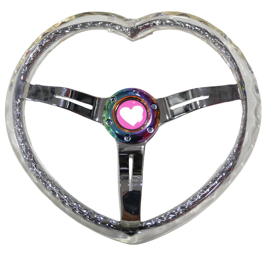 Car Modification Racing Steering Wheel 14 Inch 350MM Acrylic Color Frame Steering Wheel