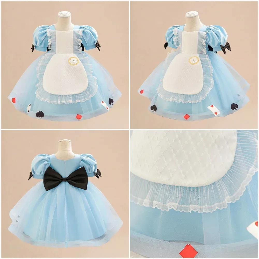 Alice in Wonderland Dresses Cosplay Fairy  Fantasy Dress Children Clothes Skirt  Girl Halloween Cosplay Costumes Girls the Dress