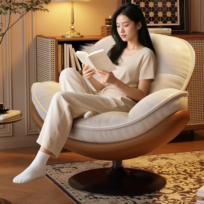 

Home Office Rotating Eggshell Chair Lazy Sofa Sleepable Living Room Rocking Chair Single Small Sofa Bedroom Leisure Chair