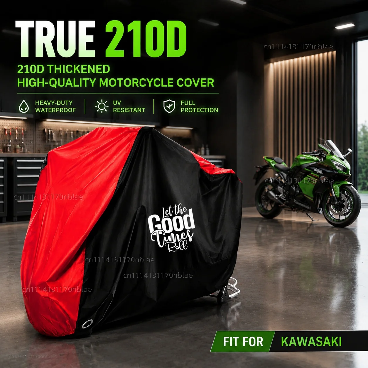 

For Kawasaki Ninja H2 H2R Zx6R Zx12R 400 650 1000 Zx9R 210D Motorcycle Cover Waterproof Dustproof UV Moto Rain Cover