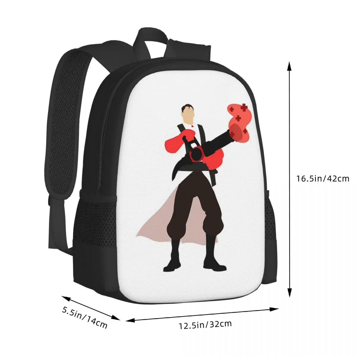 Tf2 Red Medic - Team Fortress Student Backpack School Bag Hiking Travel Daypack for Boys Girls Fashion Bookbag Shoulder Bags