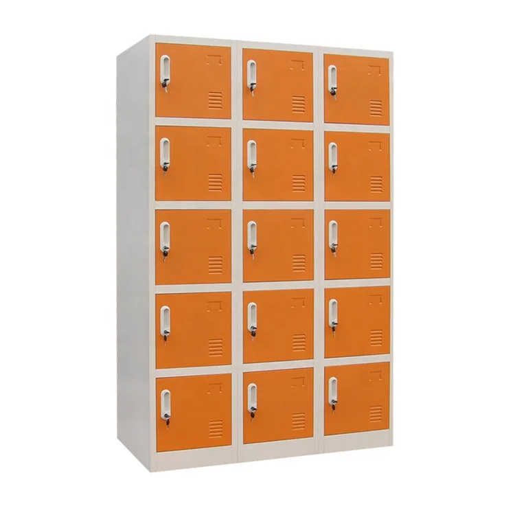 Swimming Pool 15 Doors Metal Locker Cabinet Steel  for Gym Beach Parcel 