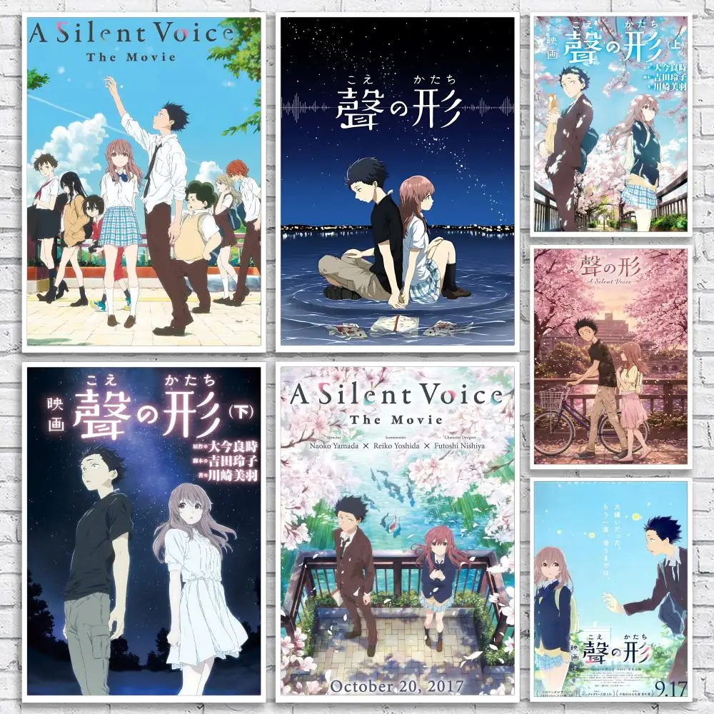 Anime Film A-A Silent Voice Poster Versatile HD Waterproof Wall Art Self-Adhesive Decor for Any Space Ideal Gift