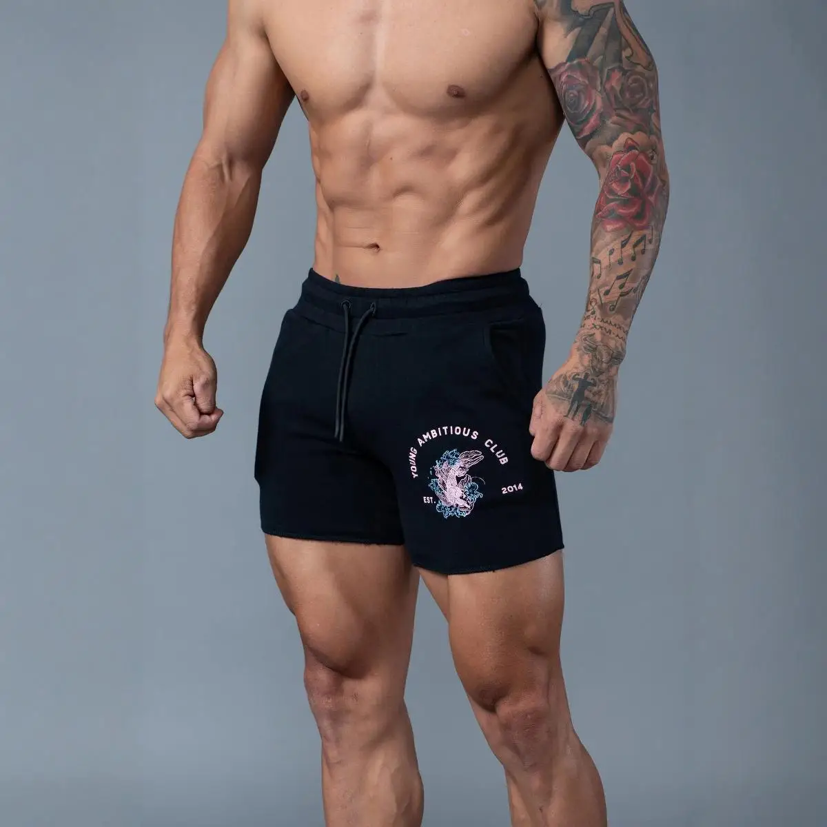 new 2024 fashion brand casual shorts men\'s running exercise gym training cotton shorts