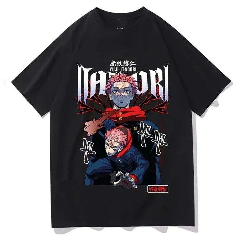 

Japanese Anime Manga Peripherals T-shirt Jujutsu Kaisen Choso Yuji Graphic Print Tee Men Women Loose Casual Cotton Oversized Top