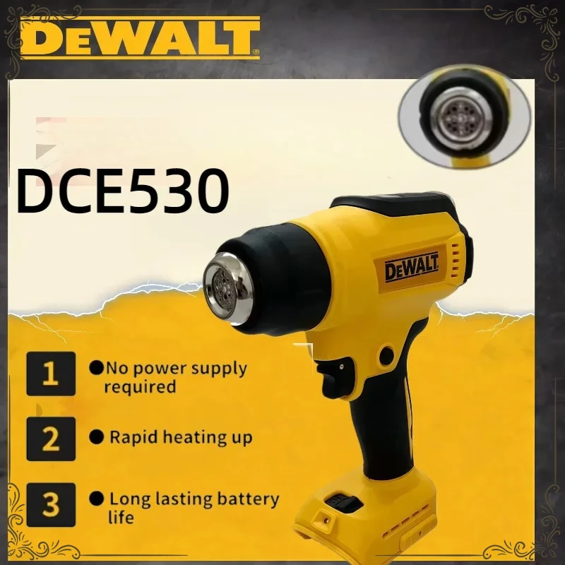 

Беспроводной термофен Dewalt 300W DCE530, мощный инструмент для сварки и термоусадки, работает от аккумулятора 20V.