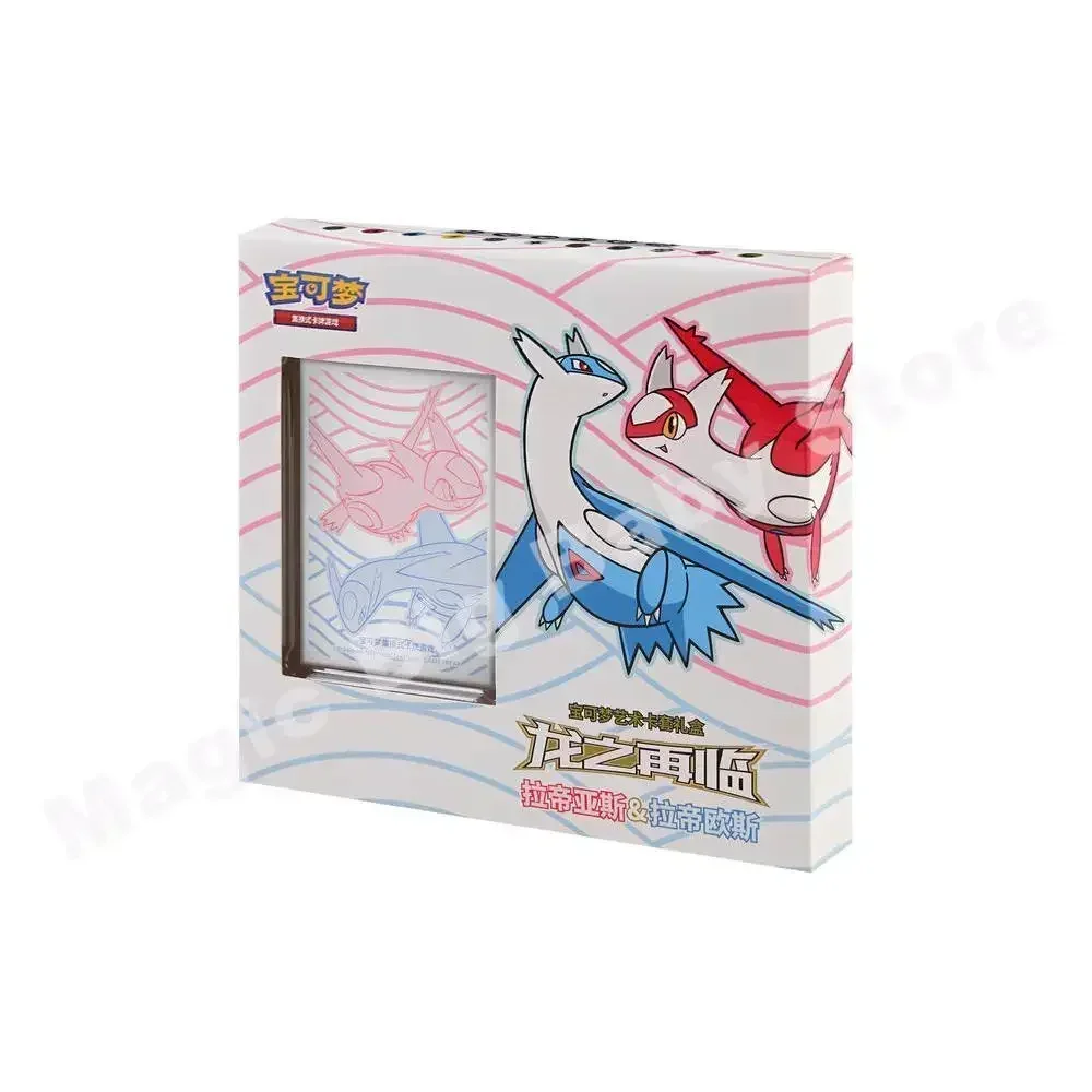 الأصلي حقيقية البوكيمون PTCG بطاقة العودة الصينية من سلسلة التنين هدية صندوق حجم واحد حجم 2 بطاقات عرض مجموعة هدية الطفل