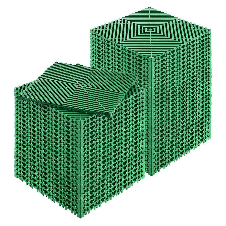 حصيرة صرف متشابكة مقاس 10 × 10 بوصة وسادة متشابكة معيارية مادة PP متينة 50 قطعة حصير صرف الربط استنزاف غير قابل للانزلاق #1