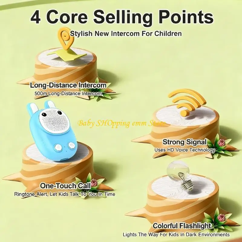 Dispositivo comunicazione per bambini ricaricabile 23GD Walkie-talkie portatili da costruzione antiurto ideali per attività