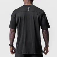 Camiseta de manga corta de gran tamaño para gimnasio para hombre, ropa de calle transpirable de secado rápido, Top de entrenamiento deportivo informal, camiseta para correr y Fitness