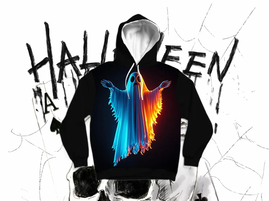 

25/26 Latest Autumn/Winter Halloween Elements 3D Printed Hoodie Large Adult Same Size Female Same Size Original Design Top