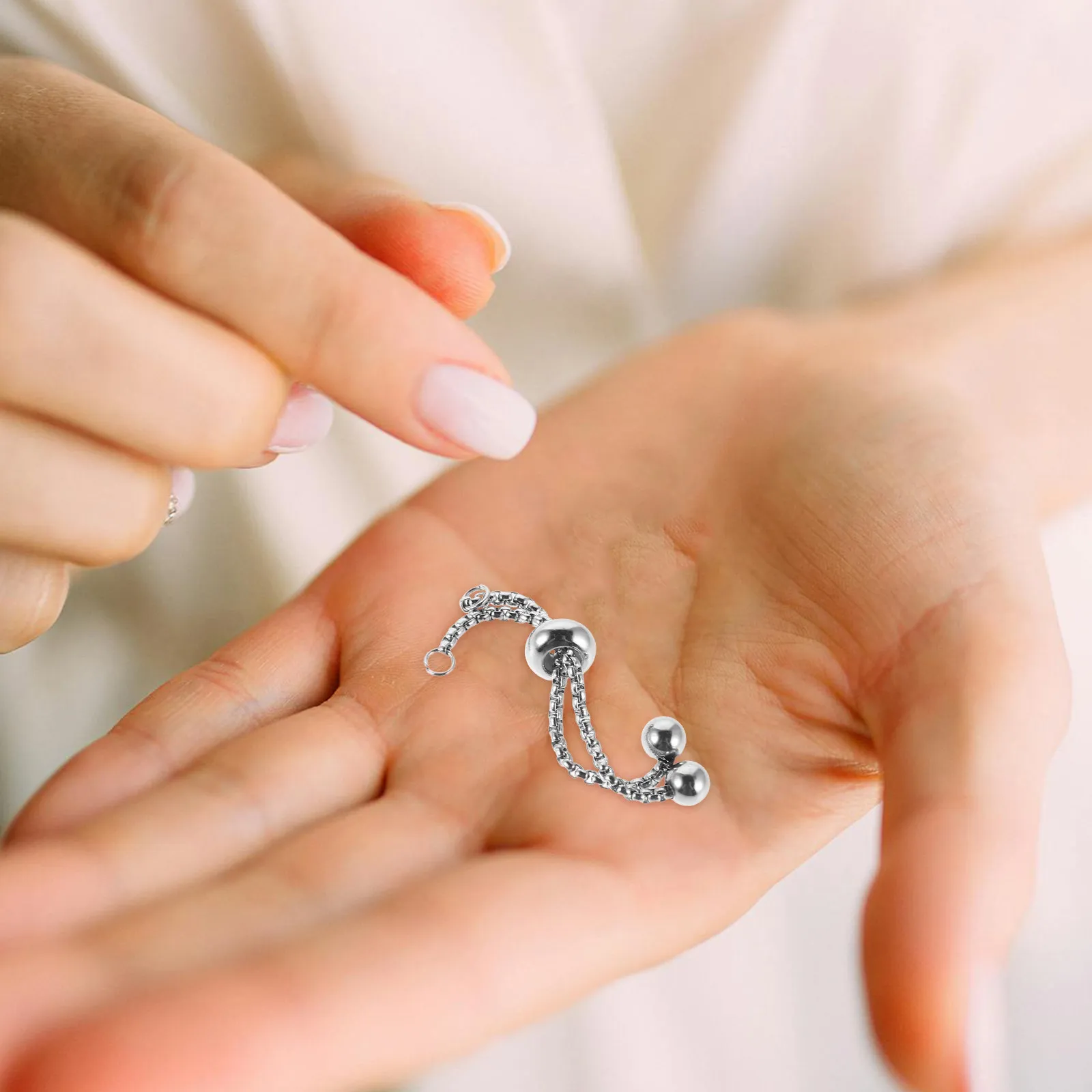 

3Pcs Adjustable Metal Slider Bracelet Chain Stainless Steel Extender for DIY Jewelry Making Fits All Wrist Sizes Women Gift