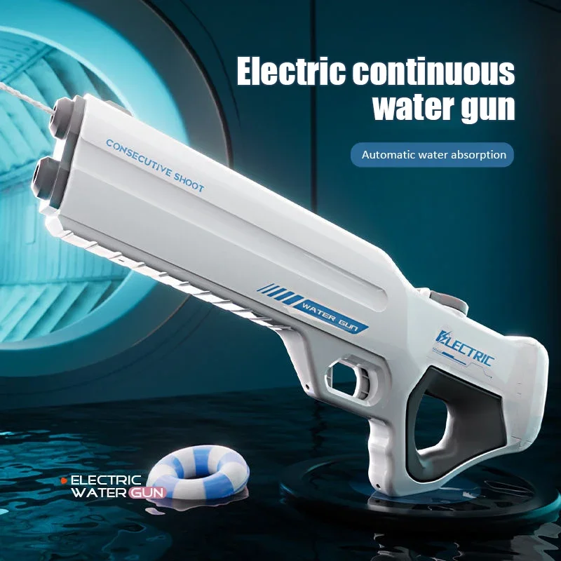 Water Gun Electric Fully Automatic Suction High Pressure Water Blaster Pool Toy Gun Summer Beach Outdoor Toy for Girls Boys Gift