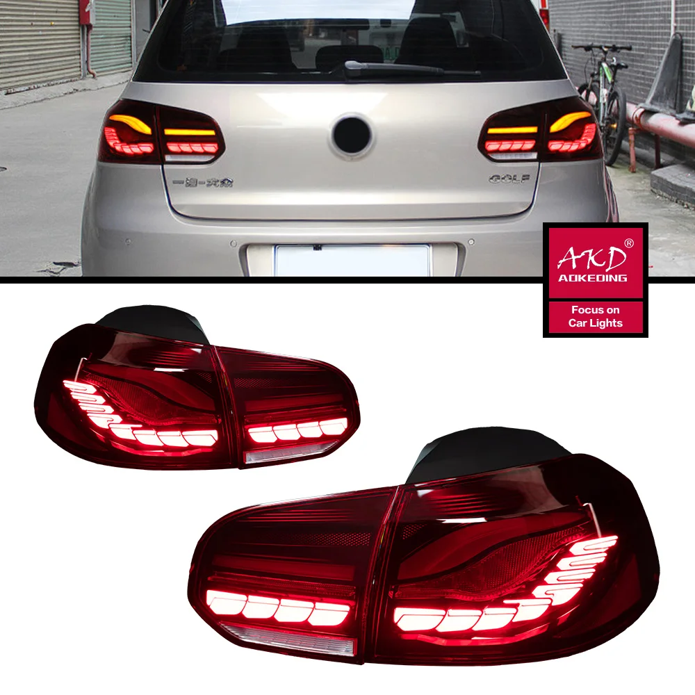 

Taillight For Golf6 Golf MK6 2009-2012 Tail Lights With Sequential Turn Signal Animation Brake Parking Lighthouse Facelift