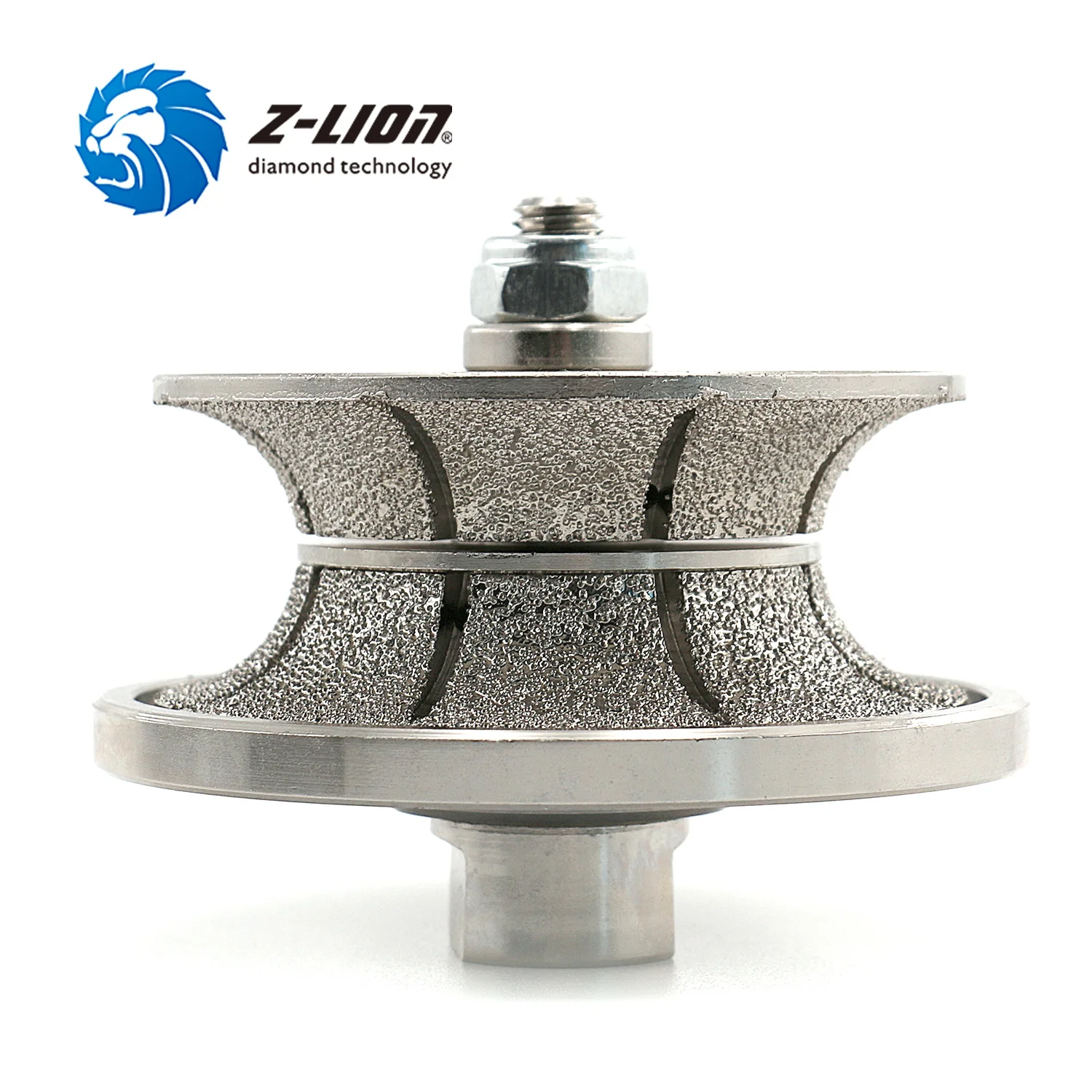 Z-LION Diamond Full Bullnose Grinding Profiler Wheel V Type For Granite Marble Stone Vacuum Brazed Diamond Profile Router Bit