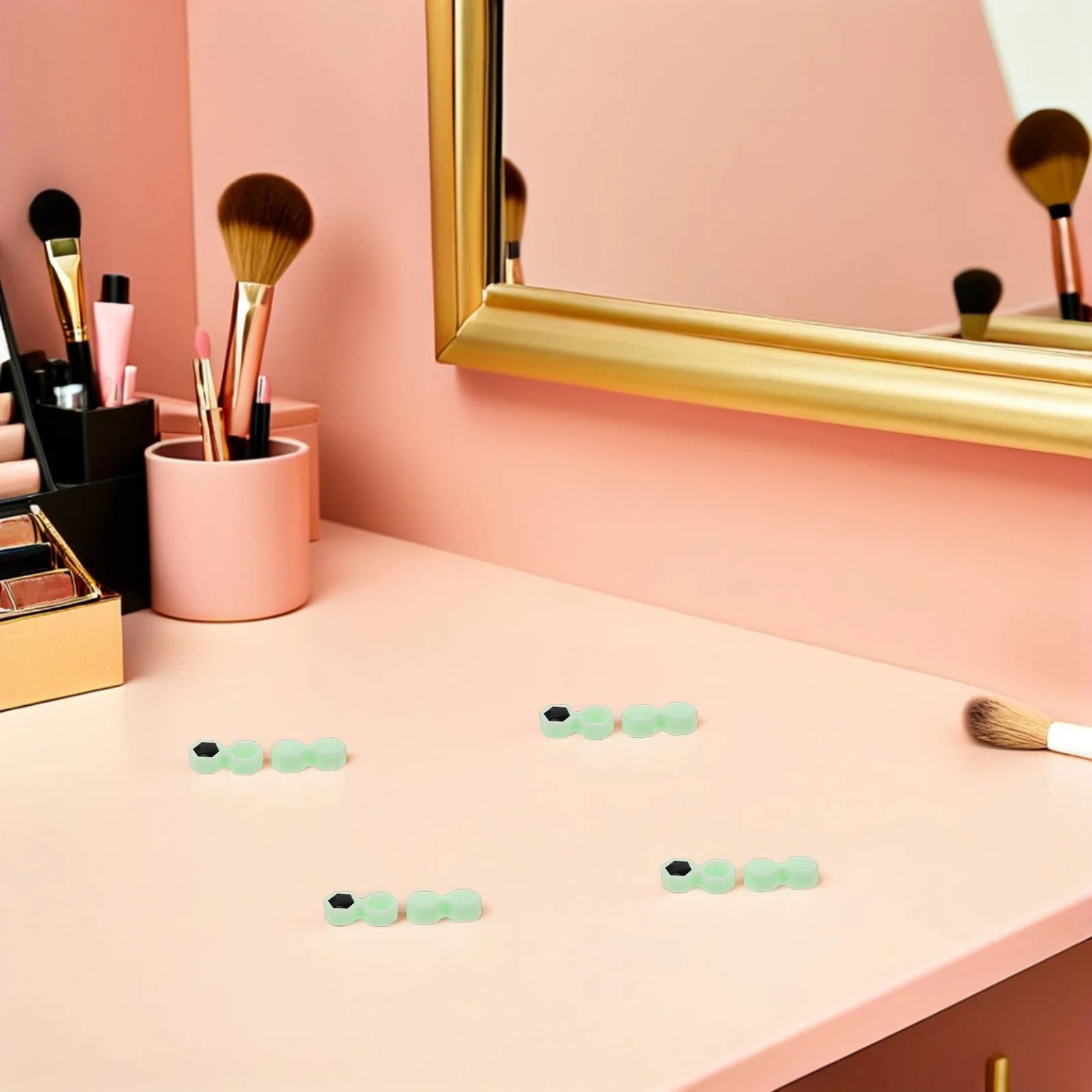 

2 Bags Hexagonal Lash Glue Cups Precise Dual-Hole Eyelash Extension Organizer Salon Grafting Tool Green Lash Extension Supplies