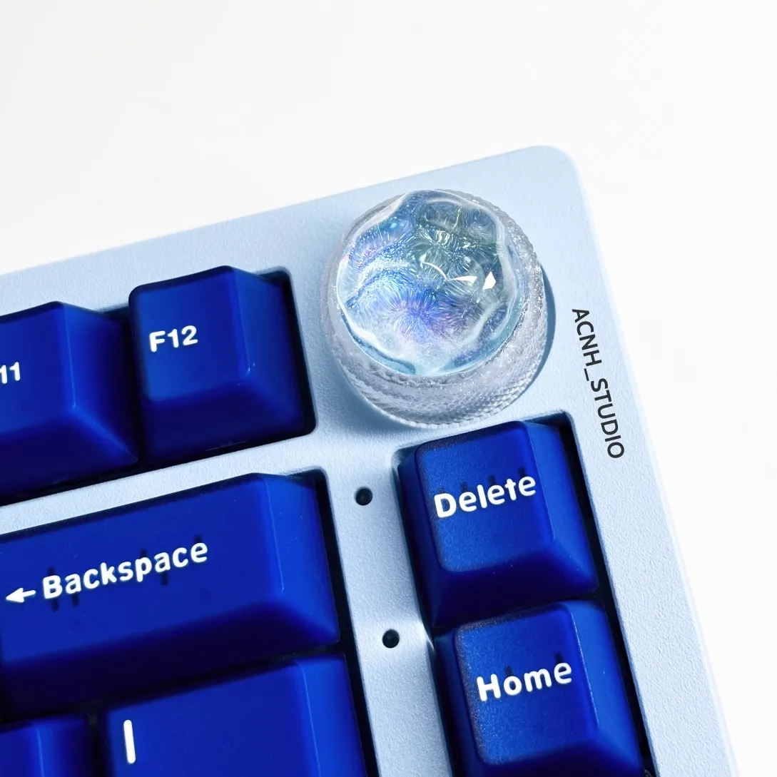 Translucent Knob Keycaps 6mm Resin Keycaps Volume Knob Handmade Custom Keycaps Mechanical Keyboard Accessorie Hi75/K81 In Stock 