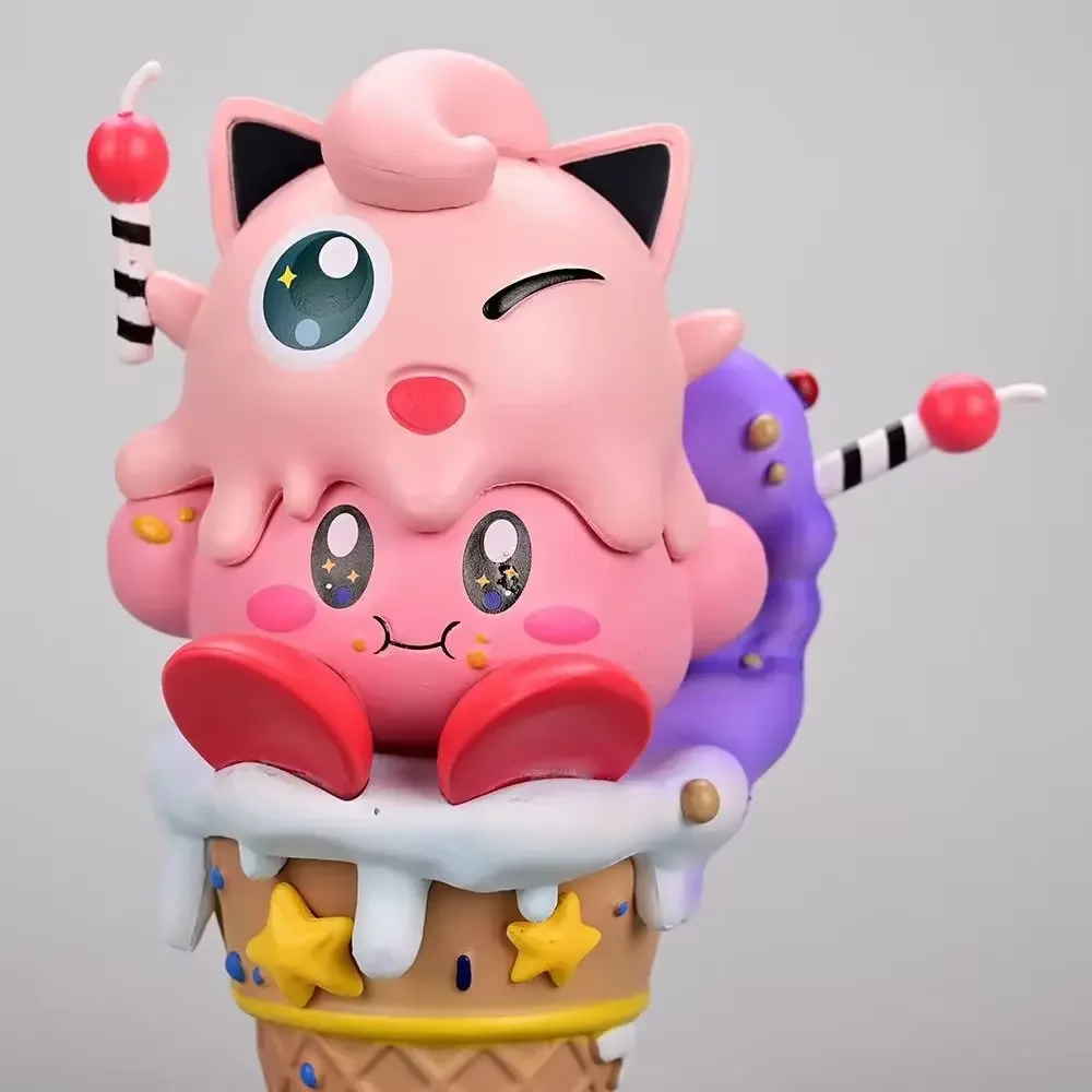 Série Figuras Anime de Cone Sorvete, Estrela de Fogo e Trovão Eevee, Kirby Jigglypuff, Modelo Colecionável, Presente Ornamento