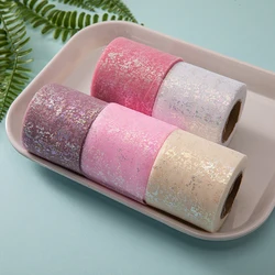 25Yard/roll Crystal Sequin Tulle Ribbon Roll DIY Bow Hair Clip Tuut Skirt Luminous Organza Party Wedding Decor Fabric Supplies