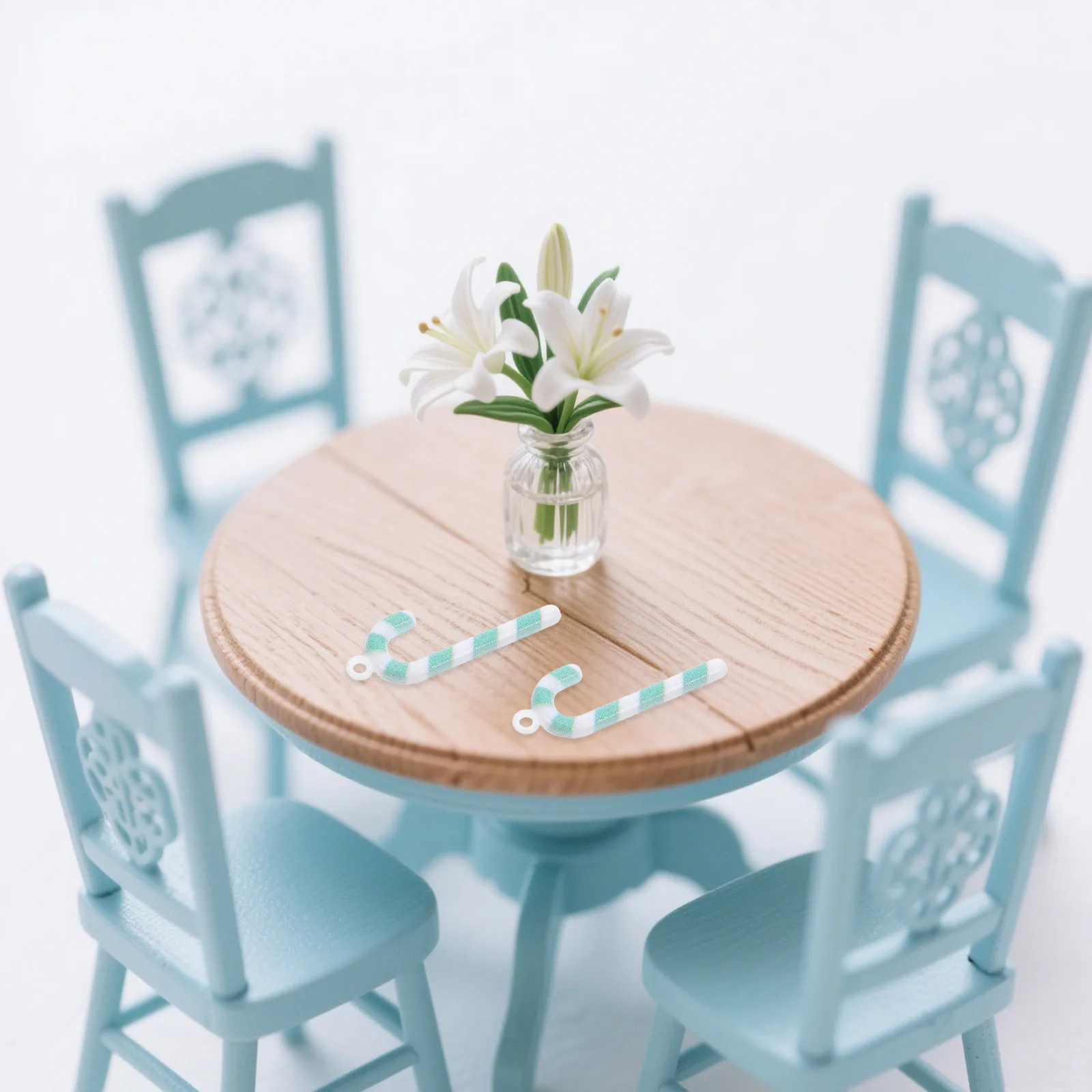 

50Pcs Green Mini Candy Cane Ornaments Resin Craft Accessories Decorative DIY Christmas Holiday Hanging Charms Resin Accessories