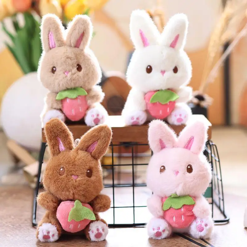 13 cm fruit konijntje pluche sleutelhanger cartoon konijn gevulde pop sleutelhanger student tas hanger rugzak hangende decoratie geschenken