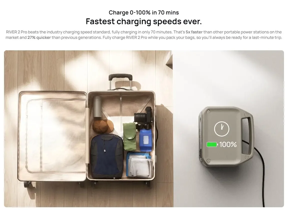 

Ecoflow River 2 PRO 800 Вт Lifepo4 солнечный генератор зарядка 768 Втч портативная электростанция