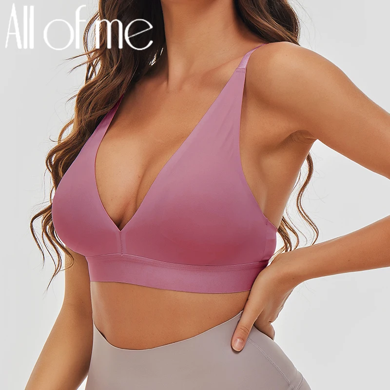 Women Bra Female Underwear Back Closure Bras Tank Top Sexy Lingerie Seamless Brassiere Intimates Deep V Backless Padded Bralette