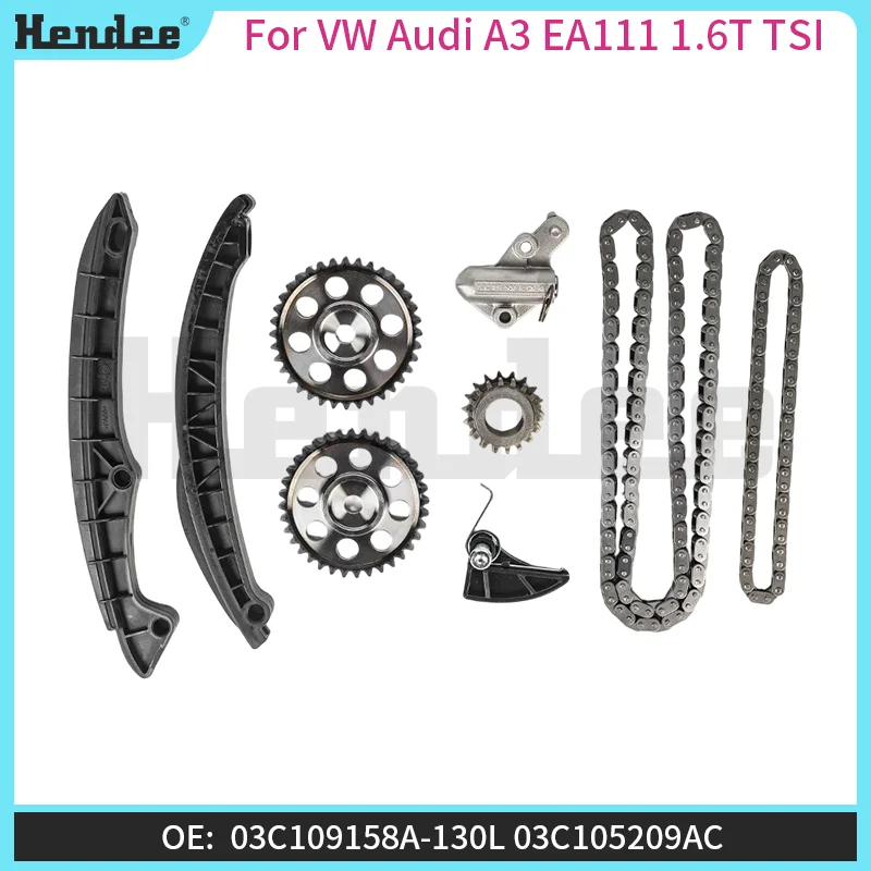 

Комплект цепи ГРМ для VW Audi A3 EA111 1.6T TSI, Автозапчасти OE: 03C109158A-130L, 03C115230C54L, 03C109571F, 03C109571F
