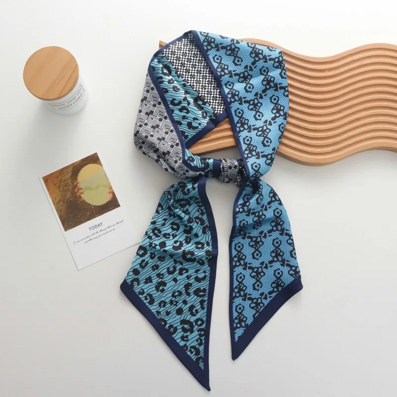 2025 جديد الربيع والخريف لونين الرجعية قطاع وشاح حريري صغير الخارجي الغربي الجمعية قميص المهنية وشاح رقيقة وشاح