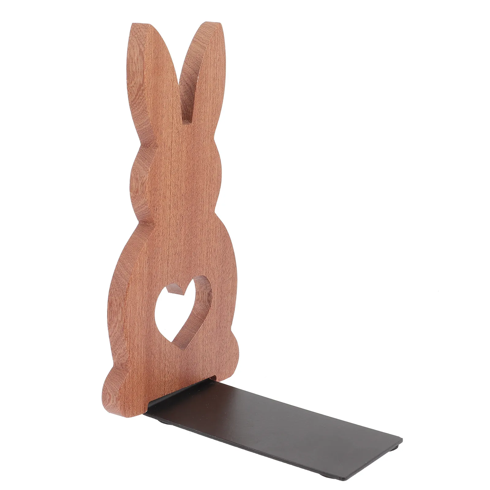 Wooden Rabbit Bookends – Cute Animal-Shaped Desk Shelf Decor for Home Office, Library & Study