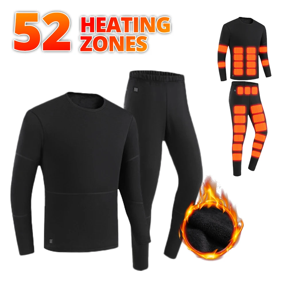 

52 Areas Self-heating Jackets Winter Thermal Heated Underwear Heated Vest Thermal Men's Ski Suit Winter Warm Underwear