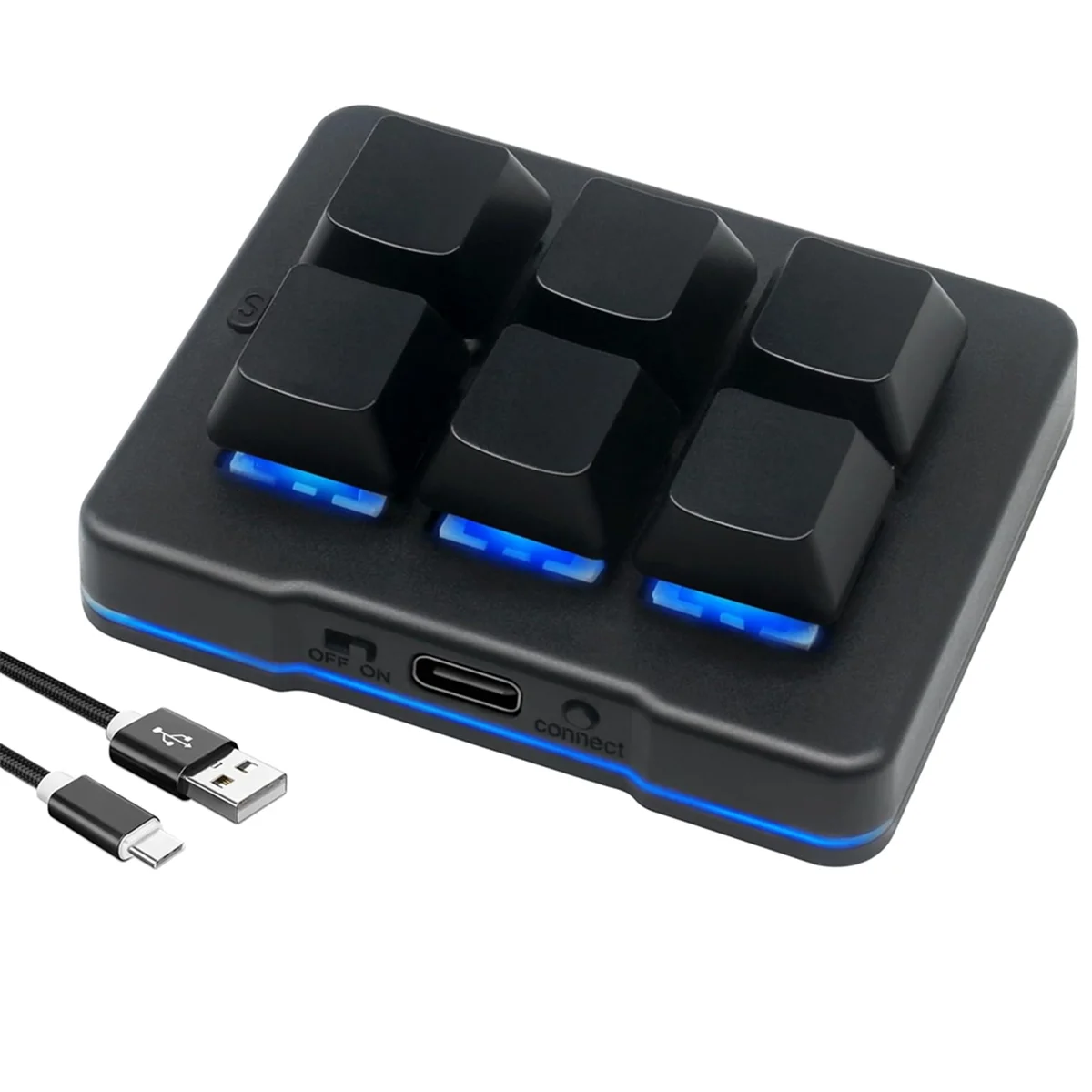 GOB-o6 مفتاح لوحة مفاتيح صغيرة لاسلكية USB لوحة مفاتيح الألعاب ماكرو مخصصة للبرمجة لوحة مفاتيح OSU لمكتب ألعاب الفيديو