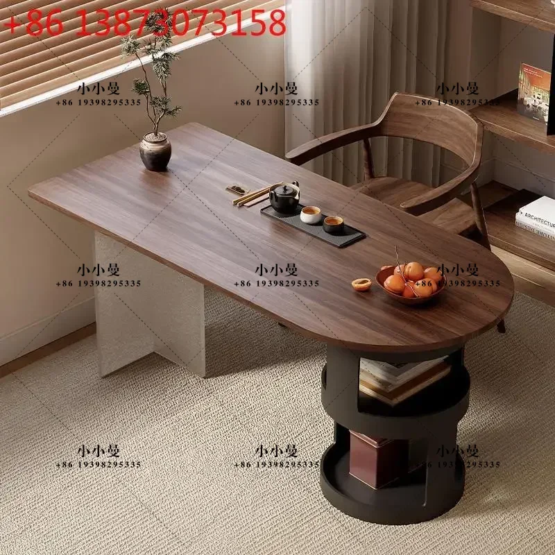 Imported North American ash wood balcony exquisite tea high-end solid wood small apartment tea table