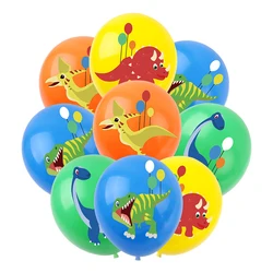 10PCS 12inch Carton Dinosaur Balloons Colorful Latex Balloon set for Kid Gifts Baby Boy's Dinosaur Birthday Party Decoration