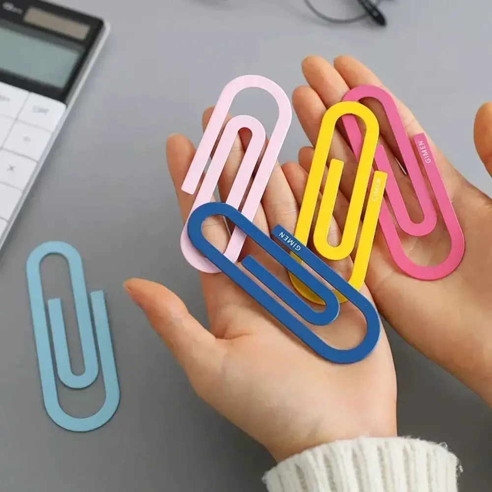 

2pcs Creative Paperclips Bookmark Giant Gate Iron Colorful Metal Large Bookmark Office School Supplies Planner Clips