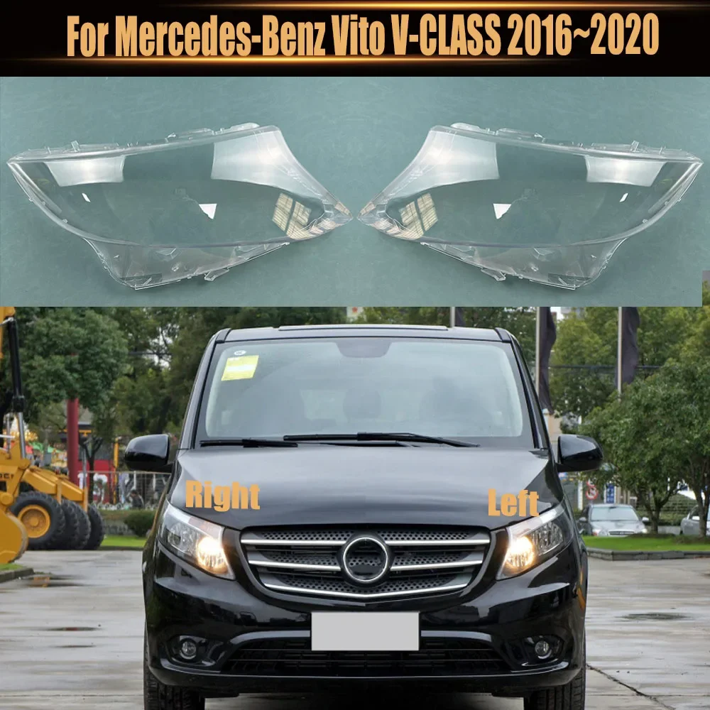

For Mercedes-Benz Vito V-CLASS 2016~2020 Lamp Shade Headlamp Shell Transparent Lampshade Headlight Cover Lens Plexiglass