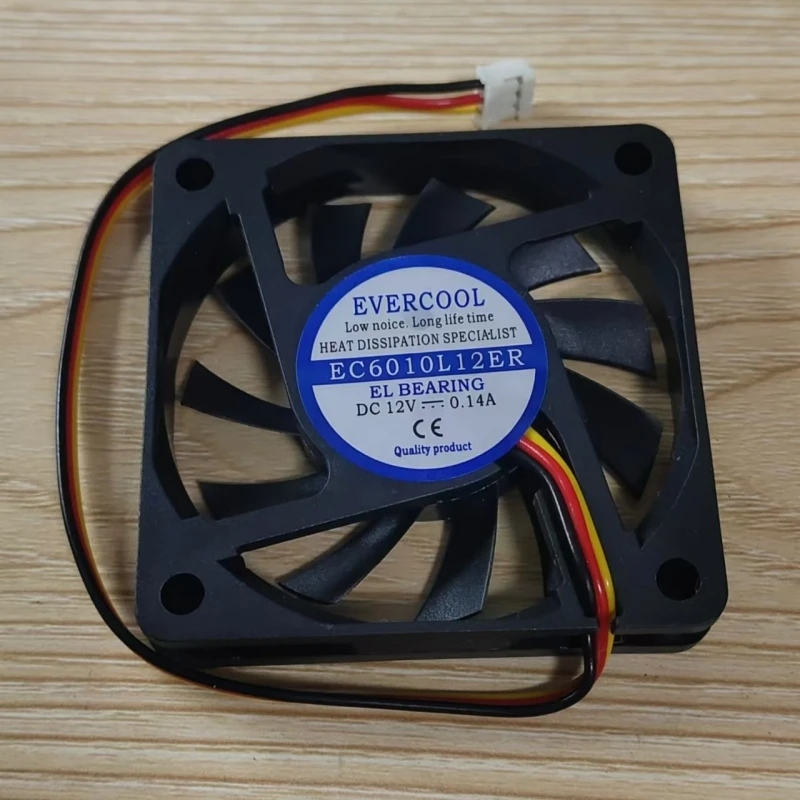 Free shipping original  EC6010L12ER DC12V 0.14A 3-wire silent cooling fan