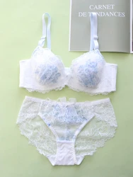 Sweet and lovely teenage underwear set thin section of large breasts lingerie with breifs suit women sexy lace student bra panty