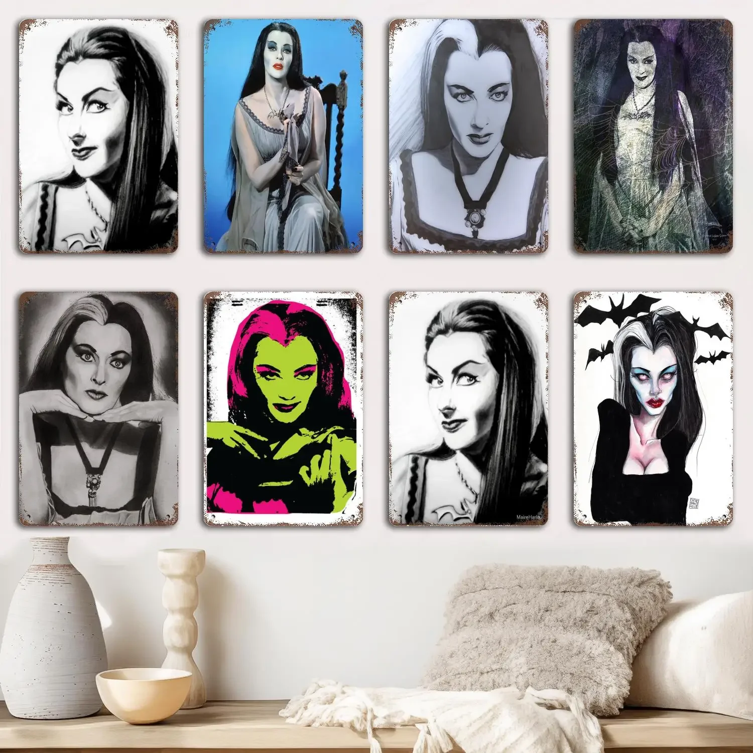 lily munster Metal Signs wall decor Vintage Tin Signs Captain Metal Poster Decor for Bar Pub Club Wall Decoration