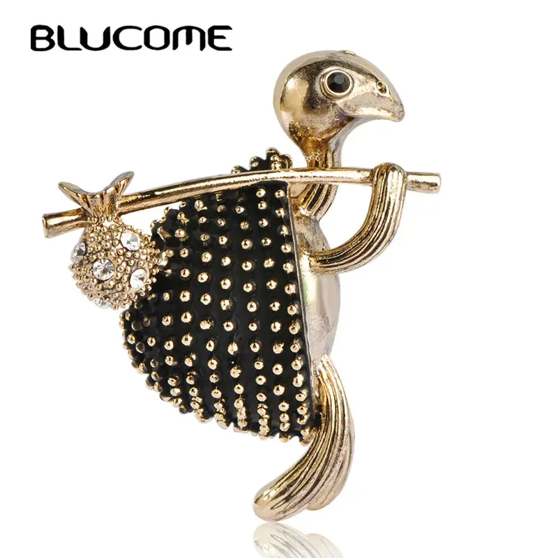 

Blucome Vintage Style Walking Tortoise Brooch Women Kids Clothes Accessories Crystals Turtle Animal Brooches Suit Corsage Pins