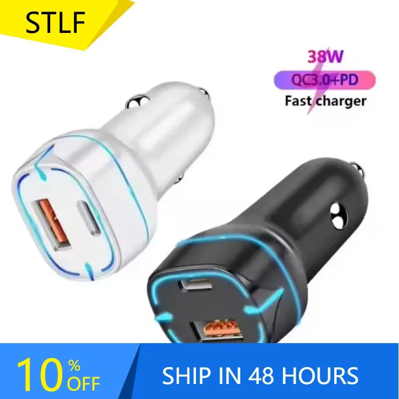

GlowMart Factory Customized Car Charger Fast Charging Type c 2 in 1 Wireless Car Phone Charger Mobile Car Charger