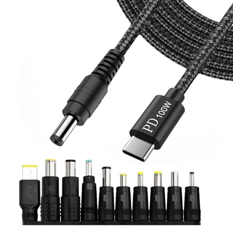 

USB -DC5521 5.5x2,1 мм Адаптер Кабель 200 см. Несколько кончиков для разнообразных устройств